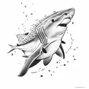 sand shark tattoo design idea