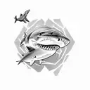 sand shark tattoo design idea