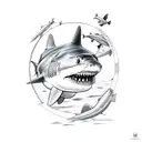 sand shark tattoo design idea