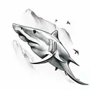 sand shark tattoo design idea