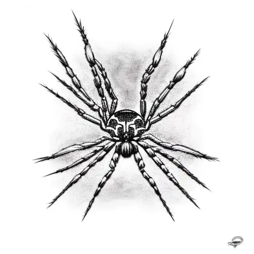 Spider hanging from web tattoo design idea