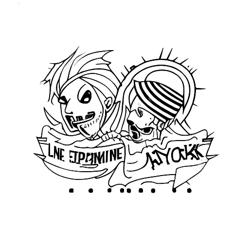 A minimalist tattoo of a punk rock concert crowd tattoo design idea