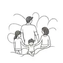 Family with father and mother and daughter and son tattoo design idea