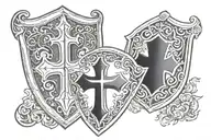 knights of Templar shield and cross tattoo tattoo design idea