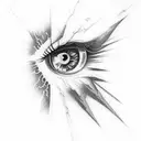 eye lightning storm tattoo design idea