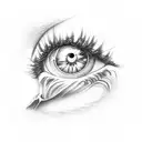 eye lightning storm tattoo design idea