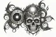 Galaxy Space black tattoo design idea