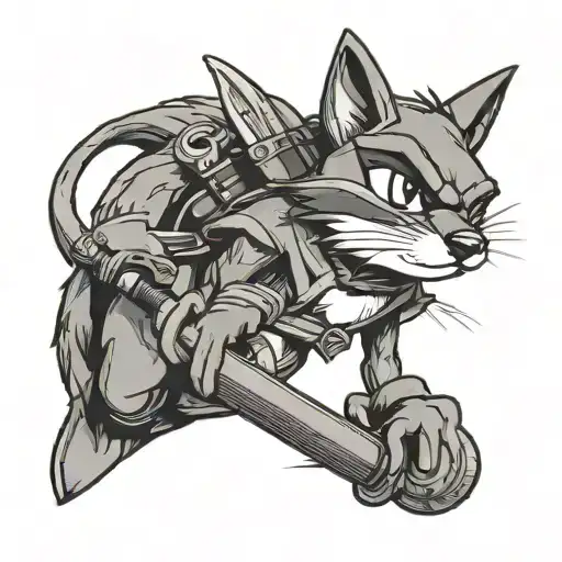 sly cooper cane tattoo design idea