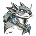 sly cooper cane tattoo design idea