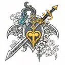 Kingdom hearts keyblade tattoo design idea