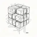 a rubik cube in black and white tattoo design idea
