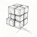 a rubik cube in black and white tattoo design idea