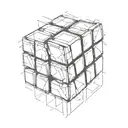 a rubik cube in black and white tattoo design idea