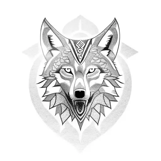 Tribal Wolf full body tattoo tattoo design idea