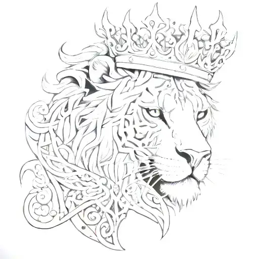 king Leo graffiti style mural tattoo design idea