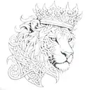king Leo graffiti style mural tattoo design idea