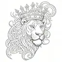 king Leo graffiti style mural tattoo design idea