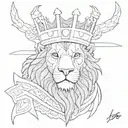 king Leo graffiti style mural tattoo design idea