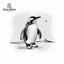 Emperor penguin tattoo design idea