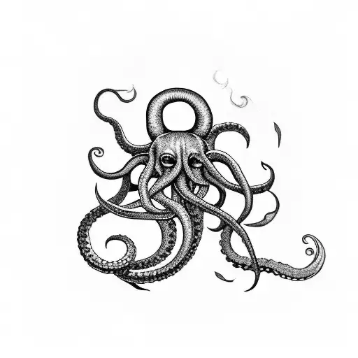 kraken with ship tattoo design idea