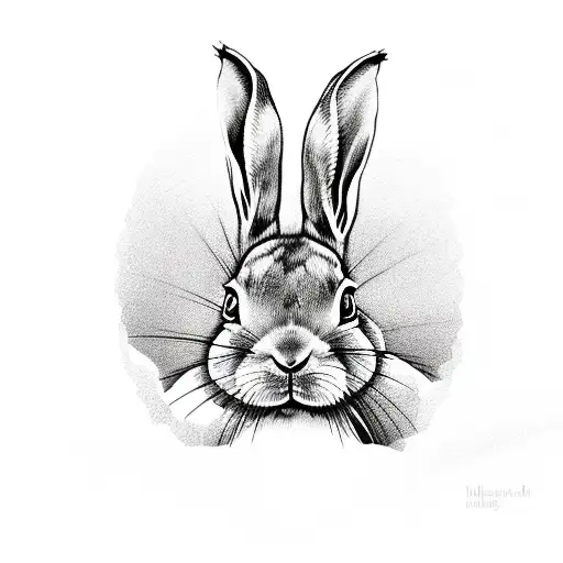 little hare inside a peony bud tattoo design idea