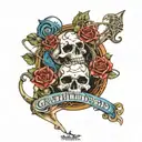 Grateful Dead and lord of the rings entertwined tattoo design idea