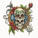 Grateful Dead and lord of the rings entertwined tattoo design idea