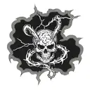 Grateful Dead lightning bolt and lord of the rings entertwined tattoo design idea