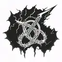 Grateful Dead lightning bolt and lord of the rings entertwined tattoo design idea