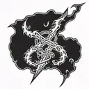 Grateful Dead lightning bolt and lord of the rings entertwined tattoo design idea