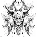 demon, blessed tattoo design idea