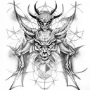 demon, blessed tattoo design idea