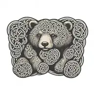 cute bear Celtic knots love tattoo design idea