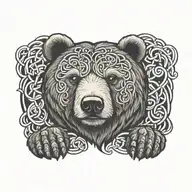 cute bear Celtic knots love tattoo design idea