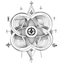 Infinity Symbol and compass tattoo design idea