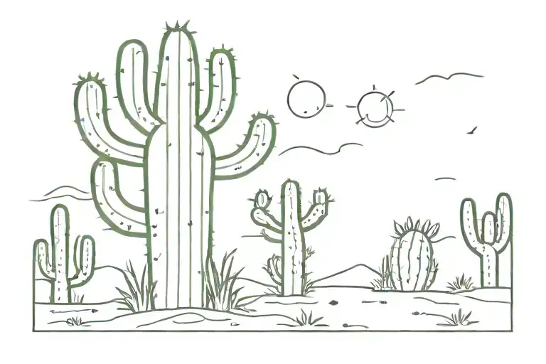 Cactus tattoo design idea
