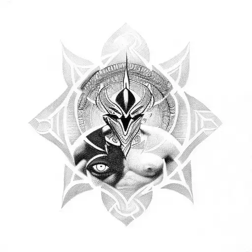 god vs evil tattoo design idea