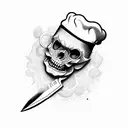 chef knife tattoo design idea
