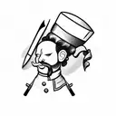 chef knife tattoo design idea