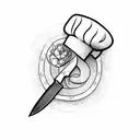 chef knife tattoo design idea