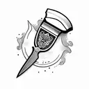 chef knife tattoo design idea