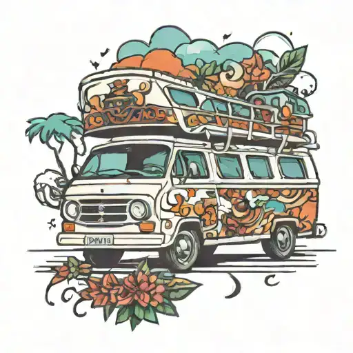 campervan tattoo design idea