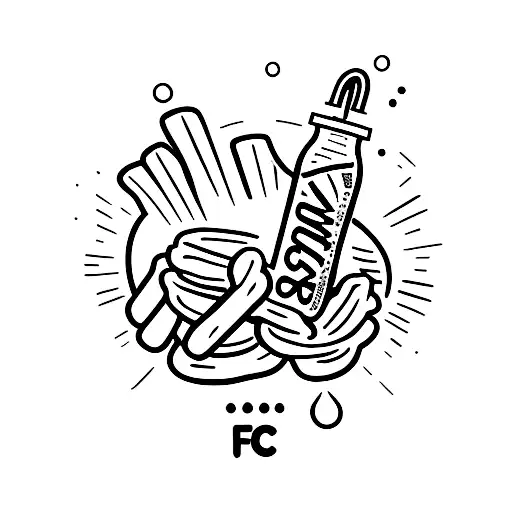 A minimalistic tattoo of a McDonald's french fry with a Coca-Cola bottle tattoo design idea