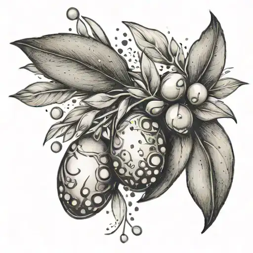 Olive branch intertwined with celestial-inspired quartz designs tattoo design idea