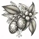 Olive branch intertwined with celestial-inspired quartz designs tattoo design idea