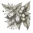 Olive branch intertwined with celestial-inspired quartz designs tattoo design idea