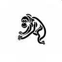 baked monkey tattoo design idea