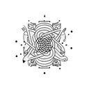 gaze between finger tattoo design idea