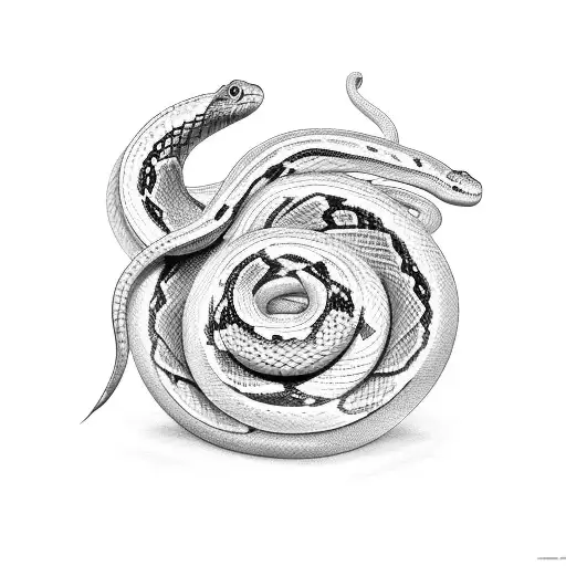 snakes coming out of a pair of scales tattoo design idea