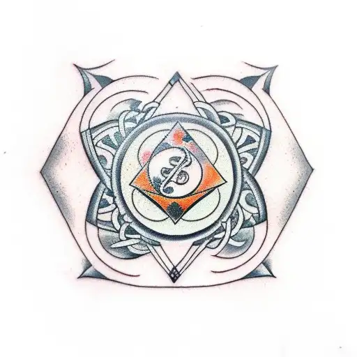 Tarot-inspired atomic age design tattoo design idea